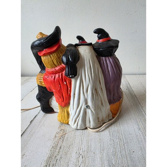 Vintage ceramic Halloween light up cat witch ghost Halloween decor table top sca - Picture 7 of 12